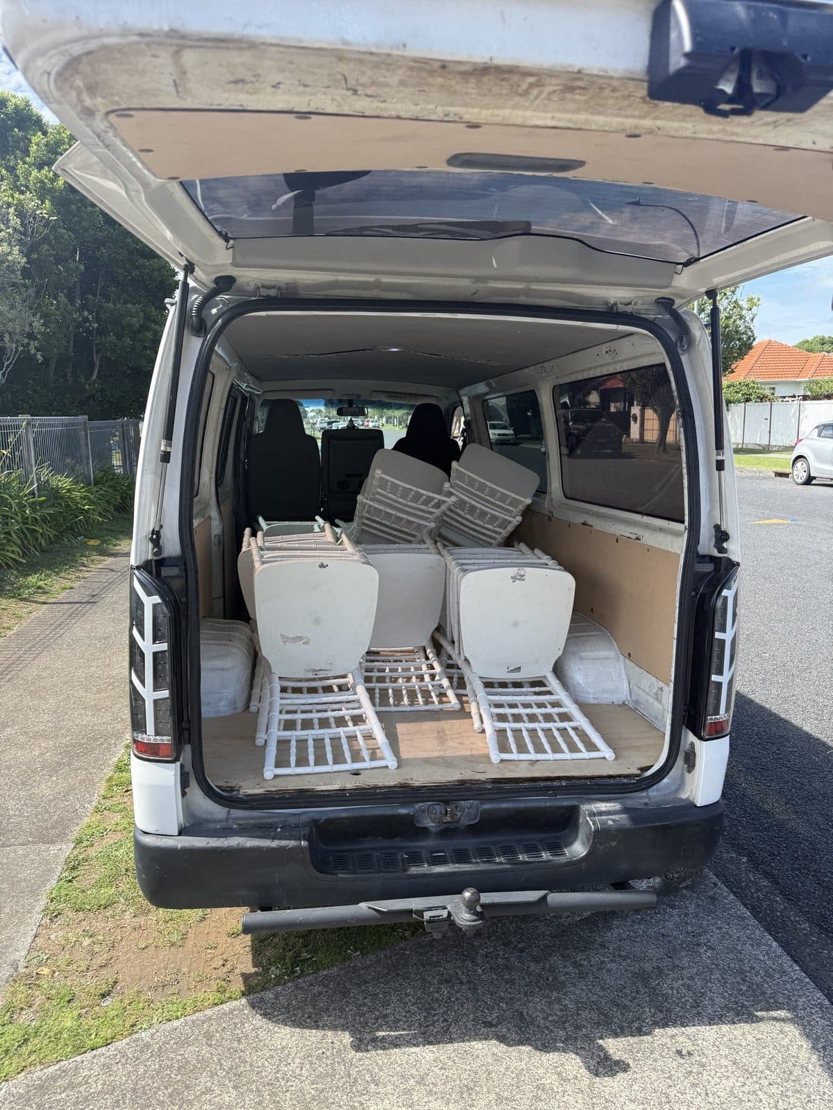 Furniture loaded and secured for the road